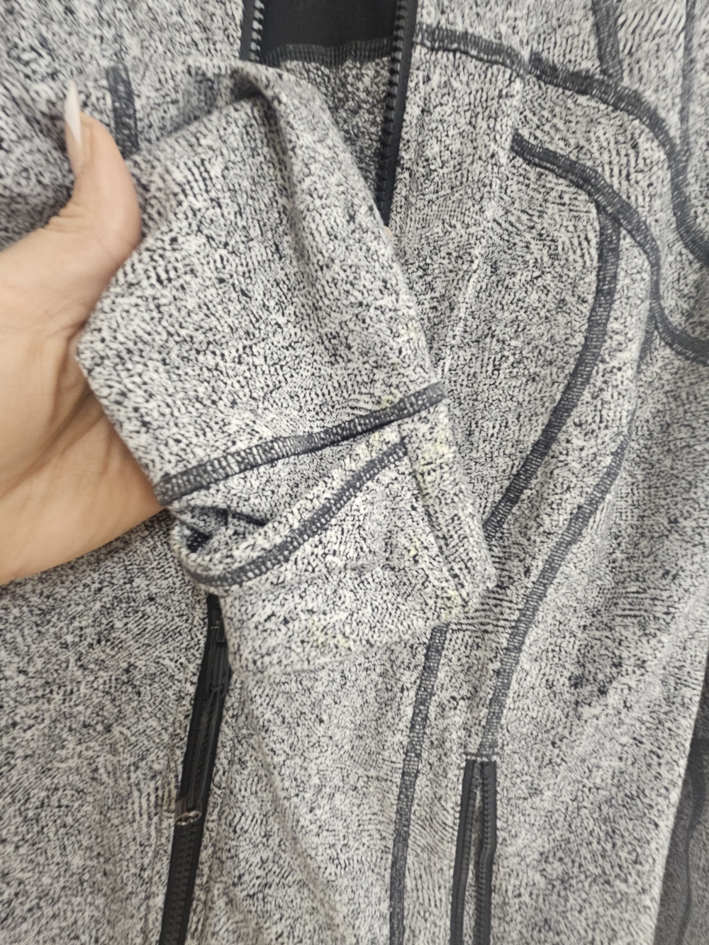 Lululemon Heathered Black and White Zip-Up Jacket - Picture 5 of 9
